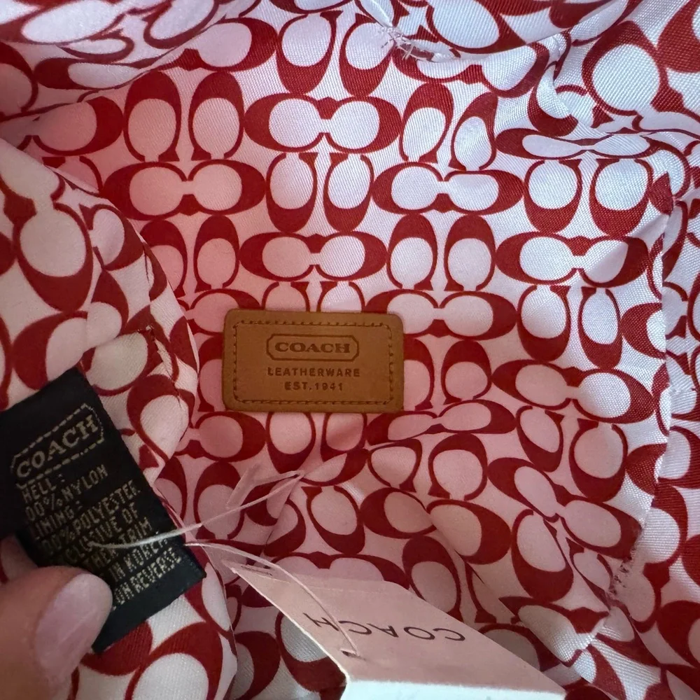 Coach Tan and Red Signature Wristlet and a Coach bucket hat NWT - Picture 6 of 13